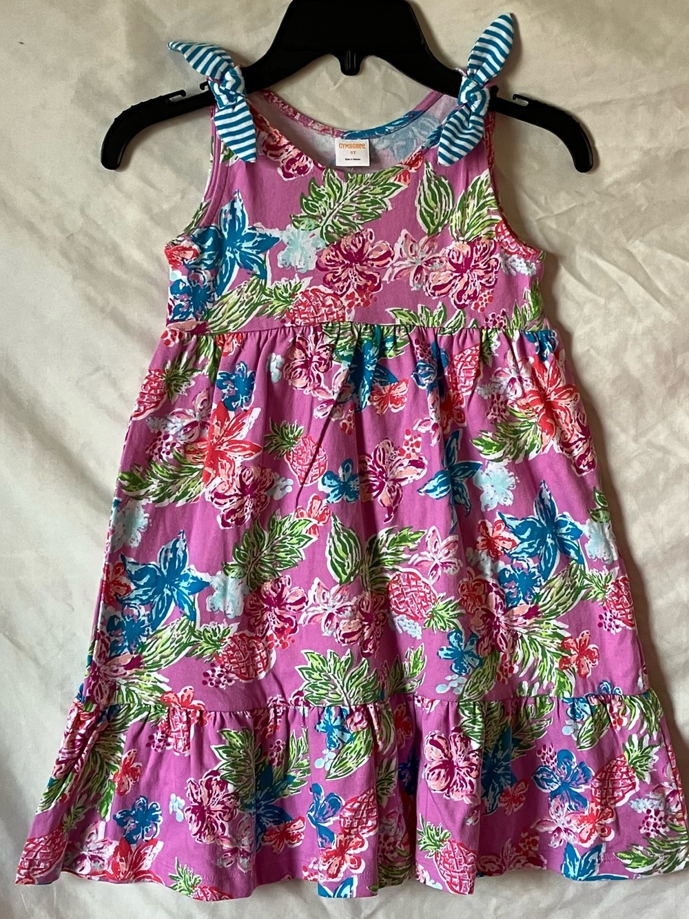 Gymboree Pink Floral Tie-Shoulder Sundress size 5T.